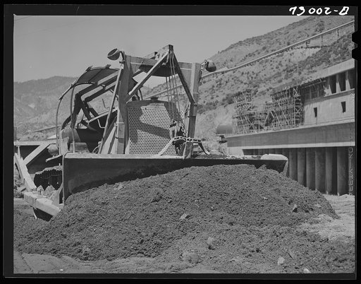 Shasta Dam, Shasta County, California. Bulldozer