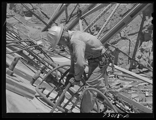 Shasta Dam, Shasta County, California. Pipe fitter