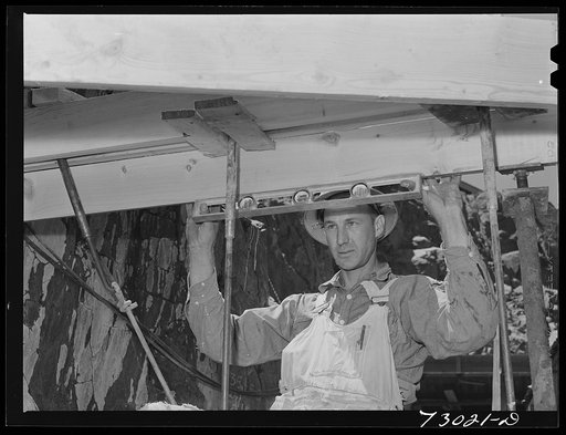 Shasta Dam, Shasta County, California. Carpenter constructing concrete forms