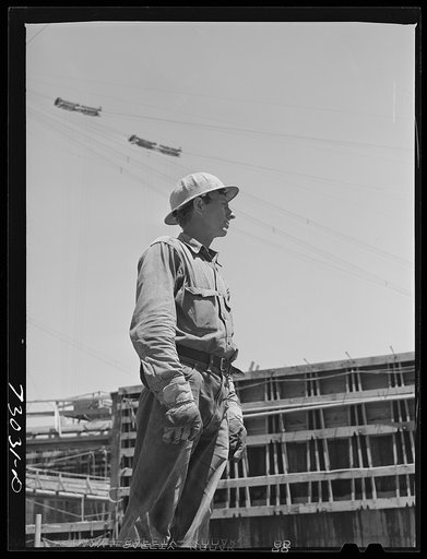 Shasta Dam, Shasta County, California. Workman