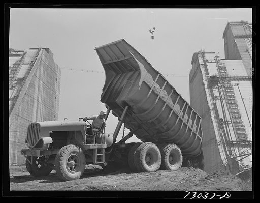 Shasta Dam, Shasta County, California. Dump truck