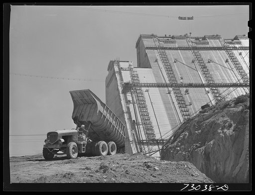 Shasta Dam, Shasta County, California. Dump truck