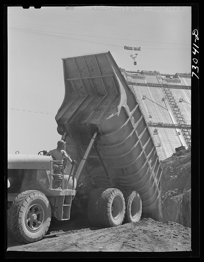 Shasta Dam, Shasta County, California. Dump truck
