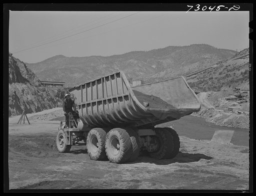 Shasta Dam, Shasta County, California. Dump truck