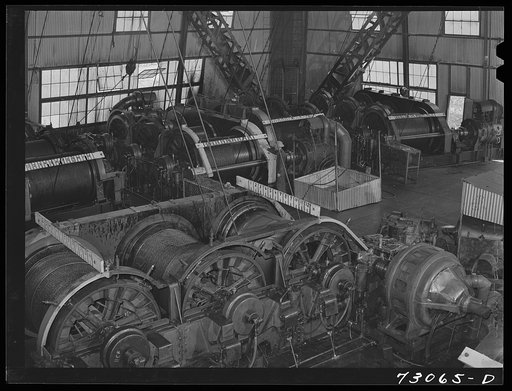 Shasta Dam, Shasta County, California. Cable room in head tower