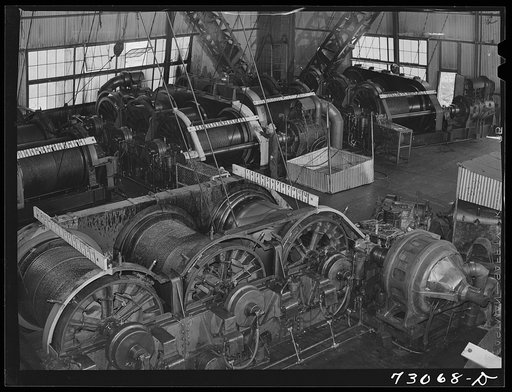Shasta Dam, Shasta County, California. In the cable toom of head tower