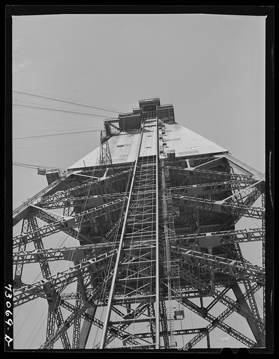 Untitled photo, possibly related to: Shasta Dam, Shasta County, California. Head tower