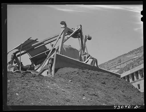 Shasta Dam, Shasta County, California. Bulldozer