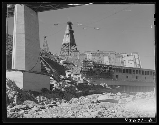 Shasta Dam, Shasta County, California. The dam under construction