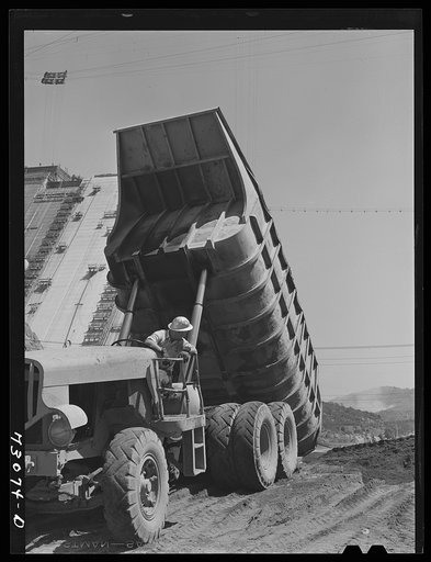 Shasta Dam, Shasta County, California. Dump truck