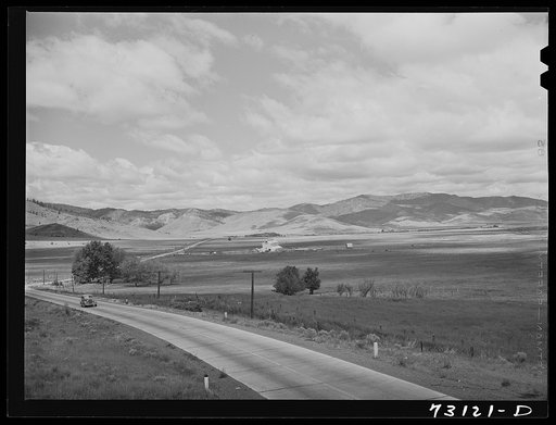 Untitled photo, possibly related to: Siskiyou County, California. Highway through the valley