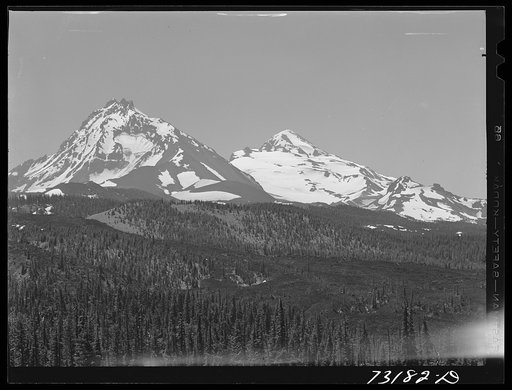 North and Middle Sisters Mountains. Lane County, Oregon