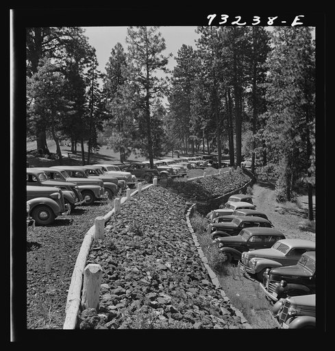 Klamath Falls, Oregon. Cars parked at city park