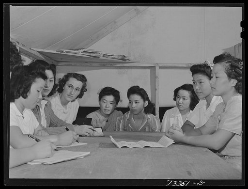Nyssa, Oregon. FSA (Farm Security Administration) mobile camp. Girls' club of the Japanese-Americans living at the camp