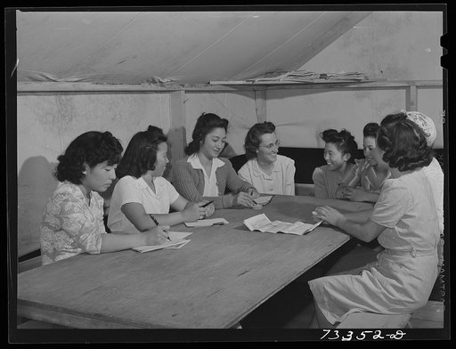 Nyssa, Oregon. FSA (Farm Security Administration) mobile camp. Girls' club of the Japanese-Americans living at the camp