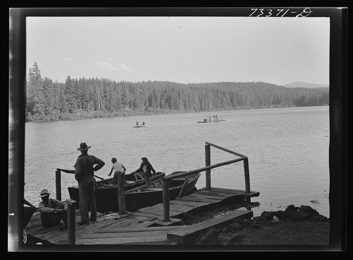 Untitled photo, possibly related to: Deschutes County, Oregon. Vacationists at Davis Lake