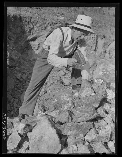 Grant County, Oregon. Prospector searching for deposits of chrome