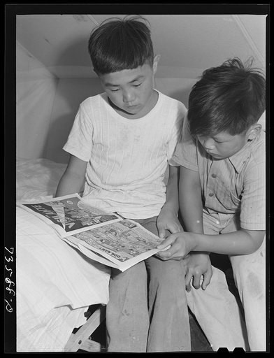 Nyssa, Oregon. FSA (Farm Security Administration) mobile camp. Japanese-American boys who live at the camp