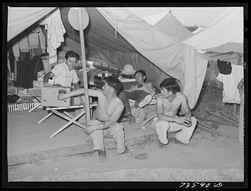 Nyssa, Oregon. FSA (Farm Security Administration) mobile camp. Japanese-American boys who do farm work and who live at camp