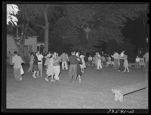 Nyssa, Oregon. Japanese-Americans who were evacuated from a coastal area and who now live at the FSA (Farm Security Administration) camp attending a dance given by a local Japanese farmer. There are some Japanese-Americans who are permanent residents of this section of Oregon; they were not subject 