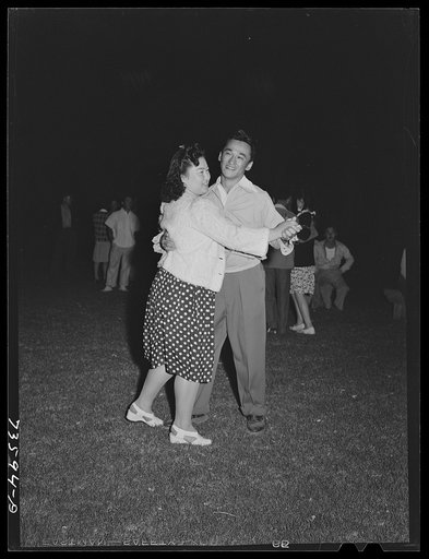 Nyssa, Oregon. Japanese-Americans who were evacuated from a coastal area and who now live at the FSA (Farm Security Administration) camp attending a dance given by a local Japanese farmer. There are some Japanese-Americans who are permanent residents of this section of Oregon; they were not subject 