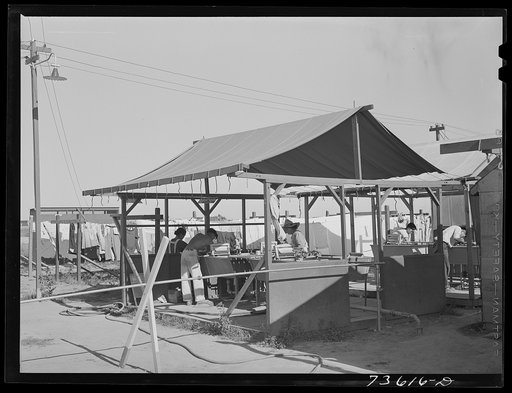Untitled photo, possibly related to: Nyssa, Oregon. FSA (Farm Security Administration) mobile camp. Laundry room