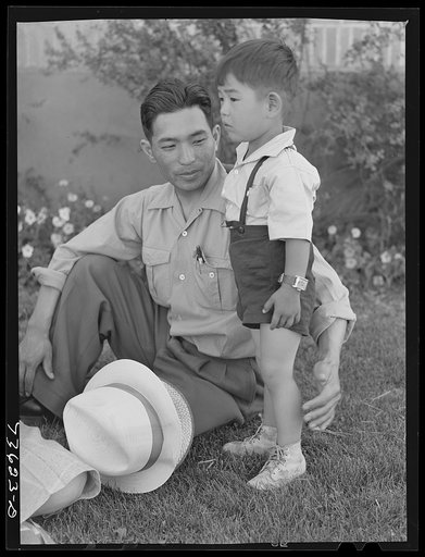 Nyssa, Oregon. FSA (Farm Security Administration) mobile camp. Japanese-American farm worker