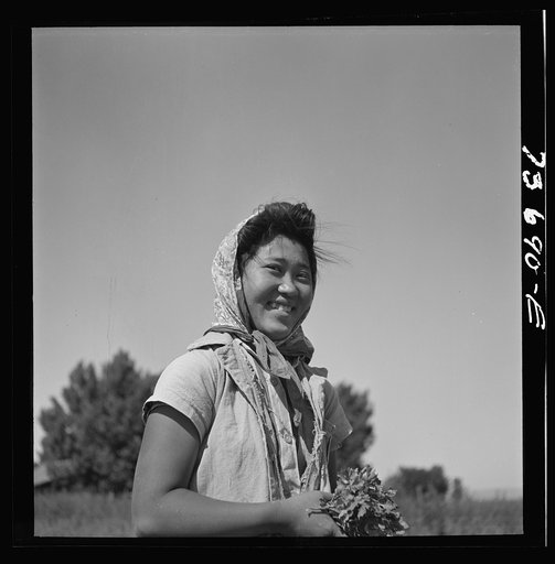 Nyssa, Oregon. FSA (Farm Security Administration) mobile camp. Japanese-American farm worker