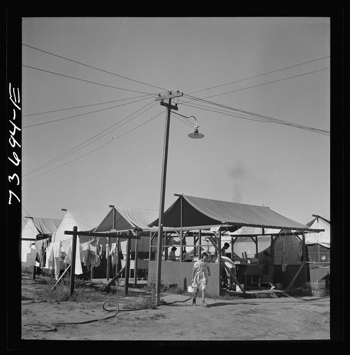 Untitled photo, possibly related to: Nyssa, Oregon. FSA (Farm Security Administration) mobile camp. Laundry room