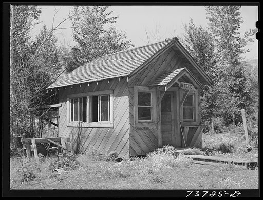 Ola, Idaho. FSA (Farm Security Administration) Ola self-help cooperative. The office was built by the members with lumber sawed at their own mill