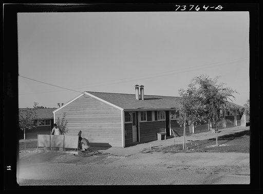Untitled photo, possibly related to: Twin Falls, Idaho. FSA (Farm Security Administration) farm workers' camp. Row shelters in which the Japanese live