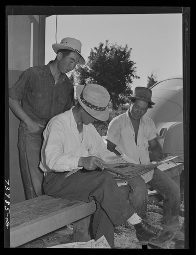Shelley, Idaho. FSA (Farm Security Administration) mobile camp. Japanese farm workers who live at the camp