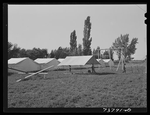 Shelley, Idaho. FSA (Farm Security Administration) mobile camp. Playground for the Japanese children who live with their parents at the camp