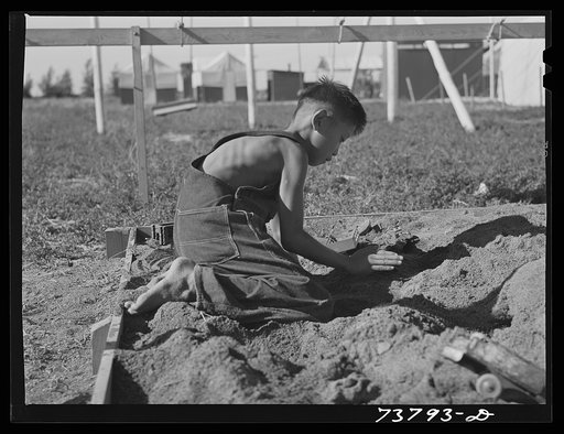 Shelley, Idaho. FSA (Farm Security Administration) mobile camp. Japanese child who lives with his parents at the camp