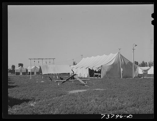 Untitled photo, possibly related to: Shelley, Idaho. FSA (Farm Security Administration) mobile camp. Playground for the Japanese children who live with their parents at the camp