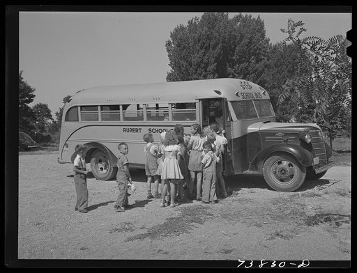 Rupert, Idaho. Children go to swimming classes in the school bus