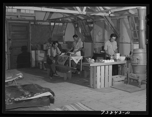 Rupert, Idaho. Former CCC (Civilian Conservation Corps) camp, now under FSA (Farm Security Administration) management. Japanese-American boys who have arranged an apartment for themselves. Space permitting, the FSA allows the people in this camp to adapt the buildings to their particular living requ