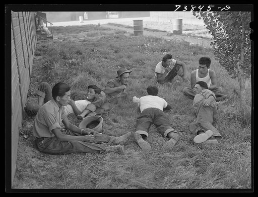 Rupert, Idaho. Former CCC (Civilian Conservation Corps) camp now under FSA (Farm Security Administration) management. Japanese-Americans resting after work at the camp