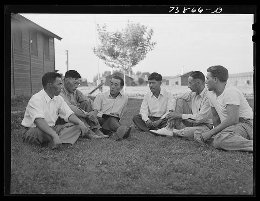 Untitled photo, possibly related to: Rupert, Idaho. Former CCC (Civilian Conservation Corps) camp now under FSA (Farm Security Administration) management. The camp council meets with the camp manager