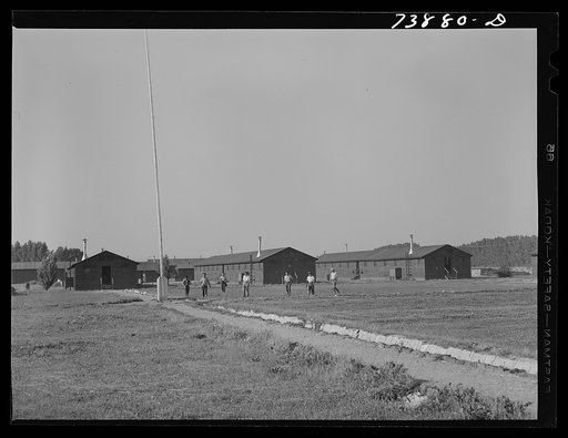 Untitled photo, possibly related to: Rupert, Idaho. Former CCC (Civilian Conservation Corps) camp now under FSA (Farm Security Administration) management. Camp in which Japanese-American farm workers live