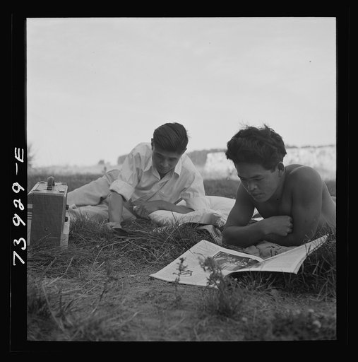 Untitled photo, possibly related to: Rupert, Idaho. Former CCC (Civilian Conservation Corps) camp now under the FSA (Farm Security Administration) management. A Japanese-American farm worker
