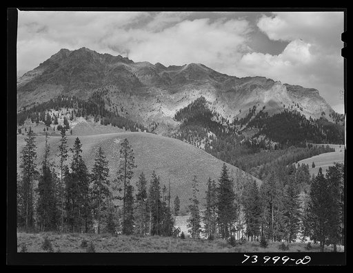 Blaine County, Idaho. Mountains along the Big Wood River