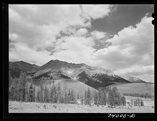 Blaine County, Idaho. Mountains along the Big Wood River