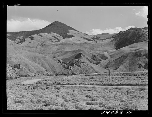 Custer County, Idaho. Range land on the benches of the Salmon River Valley