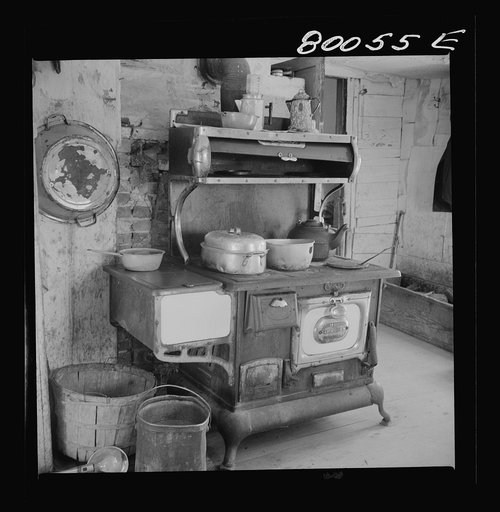 Stove in the John Fredrick kitchen. Saint Mary's County, Maryland