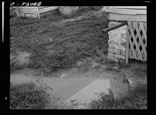 Improper disposal of kitchen waste water may be a cause of illness. Long well project, Saint Mary's County, Maryland