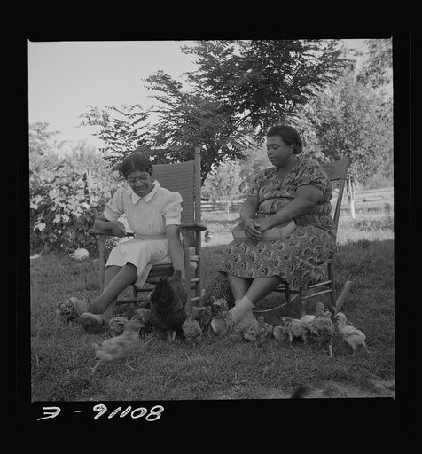 Untitled photo, possibly related to: Two Negro supervisors and borrower talk over the home problem. Saint Mary's County, Maryland