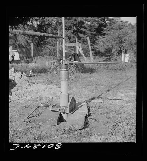 Hollow steel sucker rod placed in two inch casing. Ridge well project, Saint Mary's County, Maryland