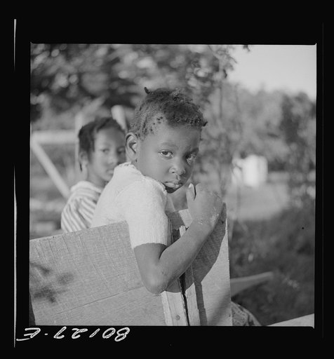 This little Negro girl was suspicious of the whole proceedings. Saint Mary's County, Maryland. Ridge well project
