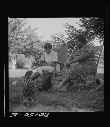 Untitled photo, possibly related to: Two Negro supervisors and borrower talk over the home problem. Saint Mary's County, Maryland
